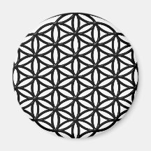 Flower of Life Sacred Geometry Symbol (black) Fridge Magnet