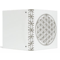 FLOWER OF LIFE - silver 3 Ring Binders