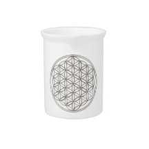 FLOWER OF LIFE - silver Beverage Pitcher