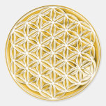 Flower Of Live / full gold Round Stickers