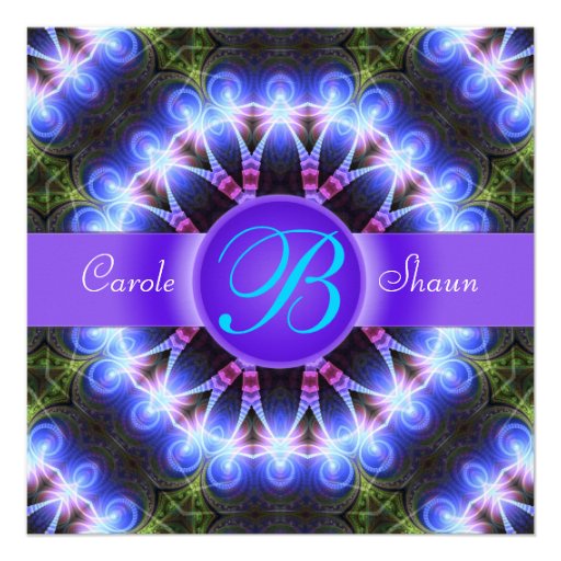 Flower of Love Fractal Art Wedding Invitation