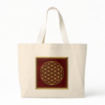 Flower of the life - Flower OF life - gold Canvas Bags