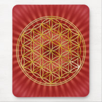 Flower of the life/gold big talk radially BG Mouse Pad