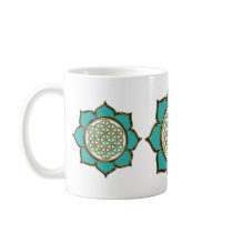 Flower of the life Lotus - turquoise/3x Mugs