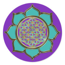 Flower of the life Lotus - turquoise/PUR-polarizes Sticker