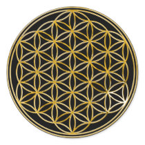 Flower of the life | small black BG Round Stickers