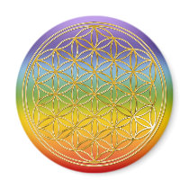 Flower of the life | small chakren color fridge magnet