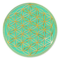 Flower of the life | small/mint splatter BG Stickers