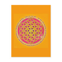 Flower of the life with Moola mantra Post Cards