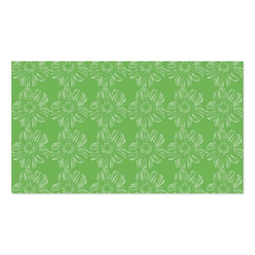 Flower on Green Background Business Card (back side)
