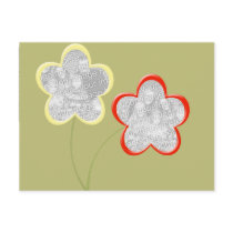 flower on stem 2-photo frame postcards