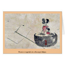 Flower or vegetable in a flowerpot Ukiyoe Card