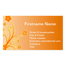 Flower Orange Lovely Rose Roses Violet Violets Business Card Template