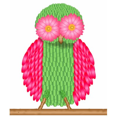 Flower Owl T-shirts by Valdary