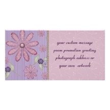 Flower Pattern Custom Photo Card