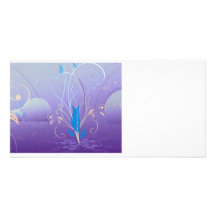 flower pattern customized photo card