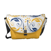 Flower pattern elegant floral swirl messenger bags