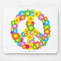 Flower Peace Sign mousepads