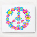 Flower Peace Sign w/Smiley Faces mousepads by ifbabycouldtalk Flower Peace Sign w/Smiley Faces mousepads