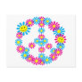 Flower Peace Sign w/Smiley Faces Postcards