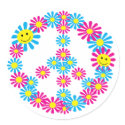 Flower Peace Sign w/Smiley Faces stickers by ifbabycouldtalk Flower Peace Sign w/Smiley Faces stickers