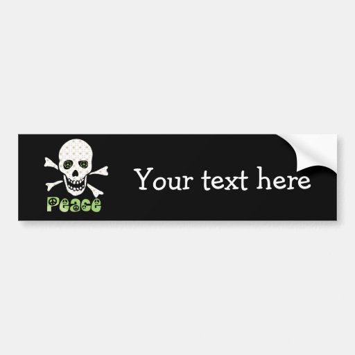 Flower Peace Skull Bumper Stickers