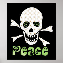 Flower Peace Skull Poster