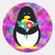 Flower Penguin Stickers