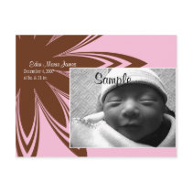 Flower Photo birth announcement postcards