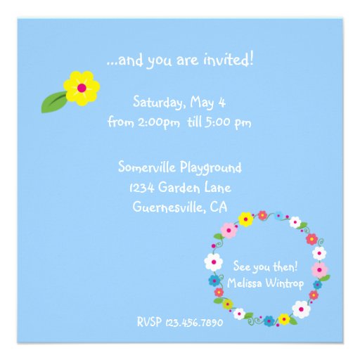 Flower Picture Girl Birthday Invitation