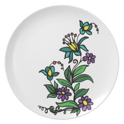 Flower plate floral design Zazzle