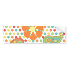 Flower Polka Dots Paisley Spring Whimsical Gifts Bumper Sticker