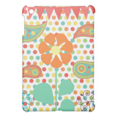 Flower Polka Dots Paisley Spring Whimsical Gifts iPad Mini Case