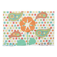 Flower Polka Dots Paisley Spring Whimsical Gifts Hand Towels