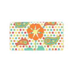 Flower Polka Dots Paisley Spring Whimsical Gifts Personalized Address Label