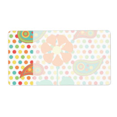 Flower Polka Dots Paisley Spring Whimsical Gifts Personalized Shipping Labels