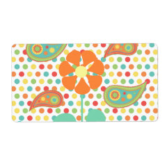 Flower Polka Dots Paisley Spring Whimsical Gifts Shipping Label