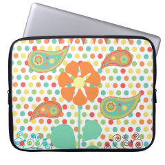Flower Polka Dots Paisley Spring Whimsical Gifts Computer Sleeves
