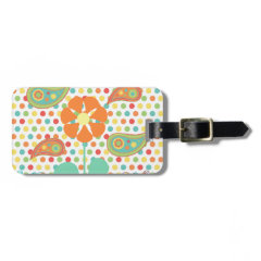 Flower Polka Dots Paisley Spring Whimsical Gifts Luggage Tags