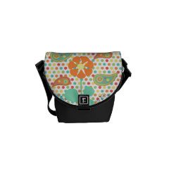 Flower Polka Dots Paisley Spring Whimsical Gifts Courier Bag