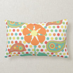 Flower Polka Dots Paisley Spring Whimsical Gifts Pillows