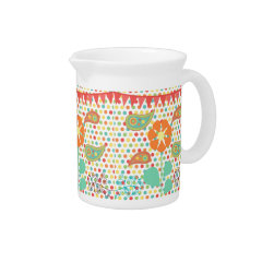 Flower Polka Dots Paisley Spring Whimsical Gifts Pitchers
