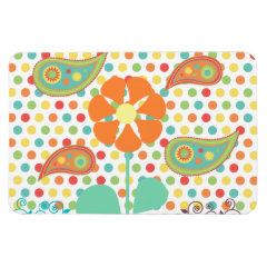 Flower Polka Dots Paisley Spring Whimsical Gifts Rectangular Magnet