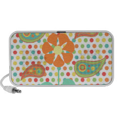Flower Polka Dots Paisley Spring Whimsical Gifts Portable Speakers