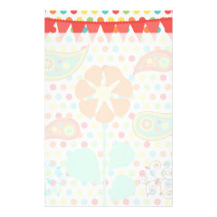 Flower Polka Dots Paisley Spring Whimsical Gifts Customized Stationery