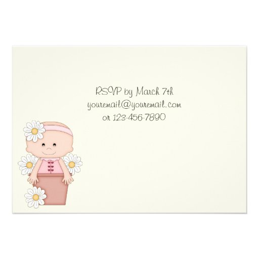 Flower Pot Baby 1st Birthday Invitations for Girls