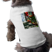 Flower Pots and Red Shutters Doggie T-shirt