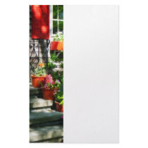 Flower Pots and Red Shutters Personalized Stationery
