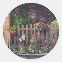 Flower Pots Hanging on a Fence Sticker