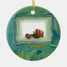 Flower potted plant gardening painting art fallen christmas tree ornament